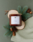 Log Cabin 3 Wick Beeswax Candle